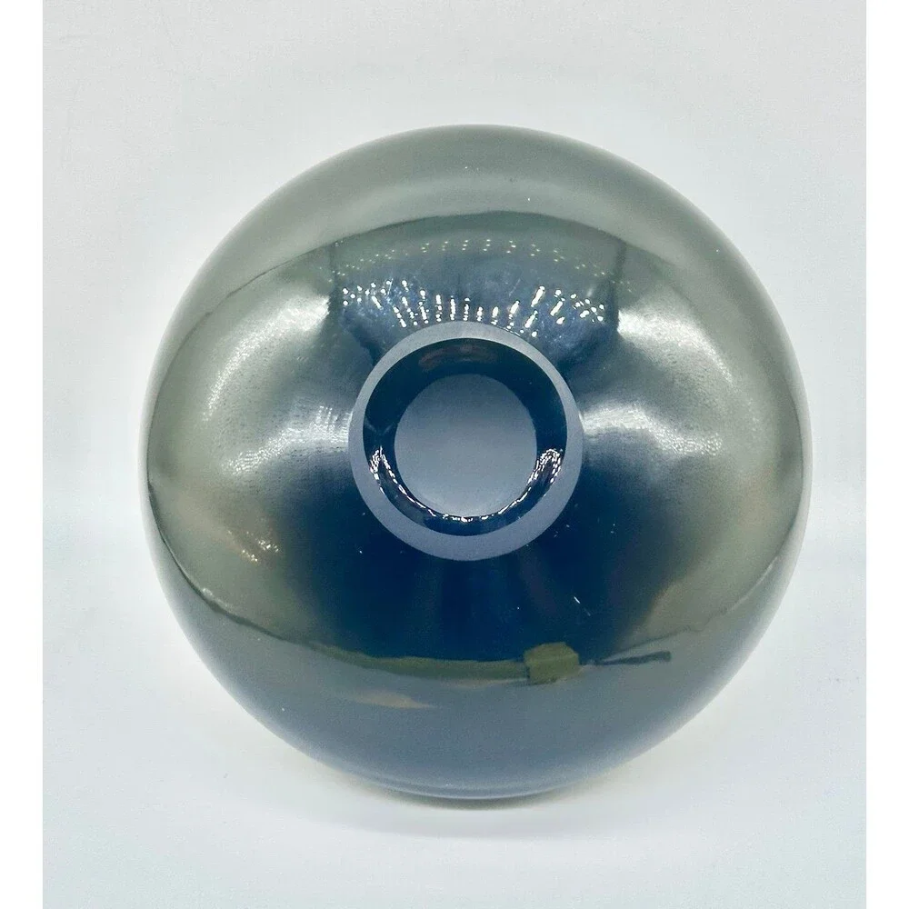 West Elm Smoke Gray Green Flair Blue Opaque VaseMouth blown studio glass vase